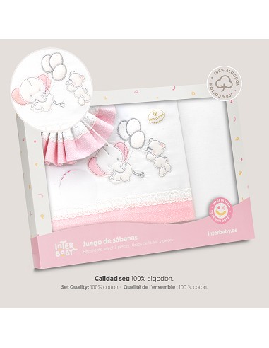 Triptico Coche Oso Elefante Globos Bco/Rosa