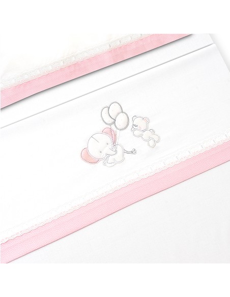 Triptico Coche Oso Elefante Globos Bco/Rosa