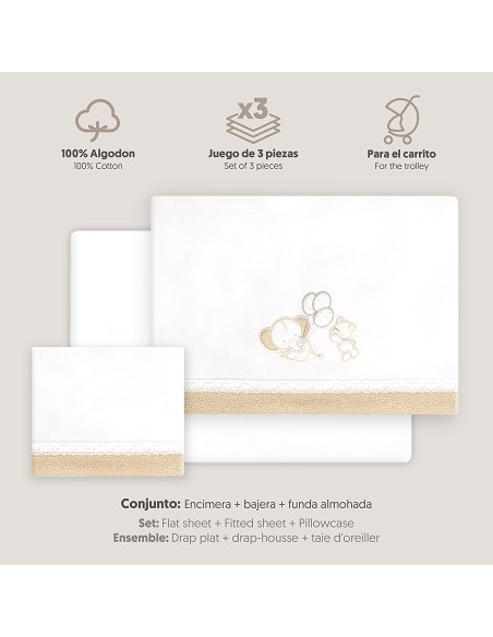 Triptico Coche Oso Elefante Globos Bco/Beig