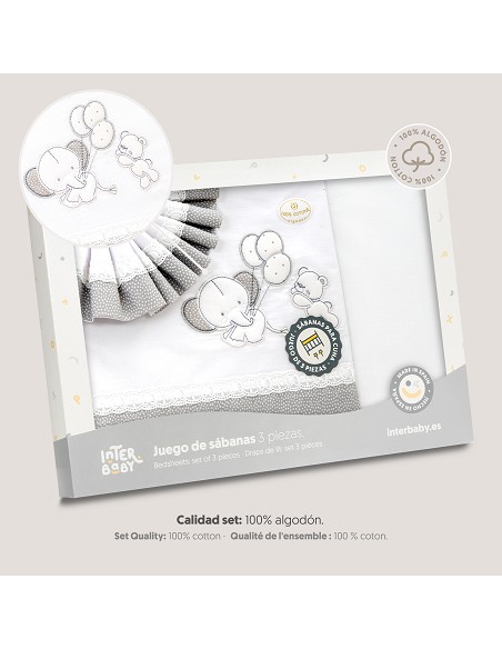 Triptico Coche Oso Elefante Globos Bco/Gris