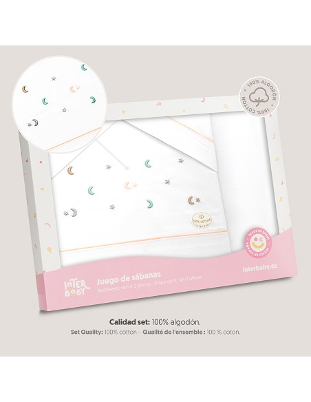 Triptico Coche Estrella Luna Multicolor Bco/Rosa