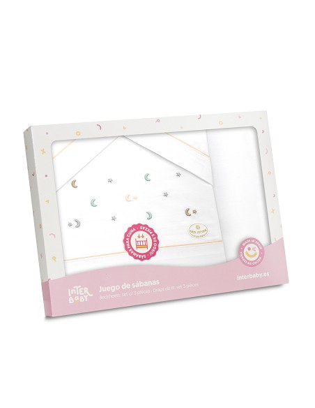 Triptico Coche Estrella Luna Multicolor Bco/Rosa