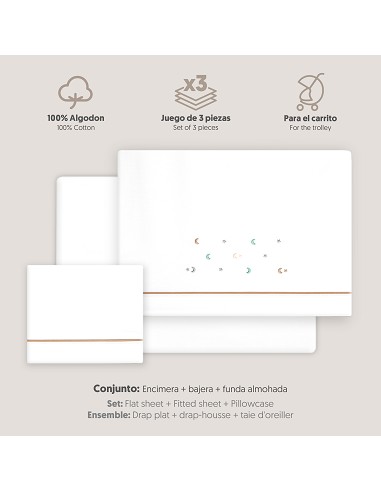 Triptico Coche Estrella Luna Multicolor Bco/Beig