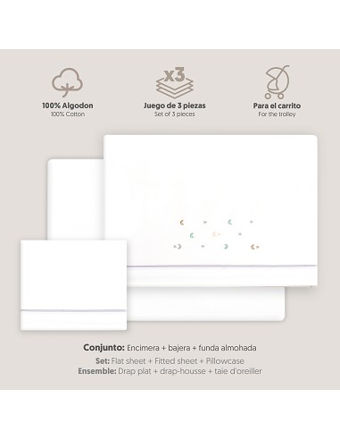 Triptico Coche Estrella Luna Multicolor Bco/Gris