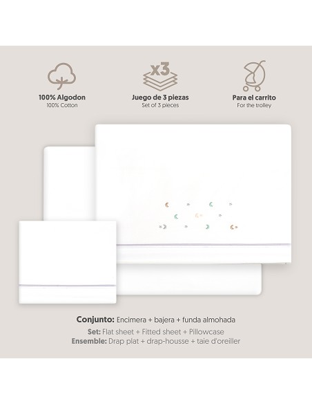 Triptico Coche Estrella Luna Multicolor Bco/Gris