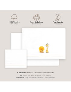 Triptico Coche Leon Jirafa Pajarito Blanco 2