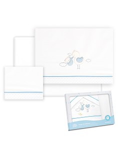 Triptico Coche Cigueña Oso Bco/Azul