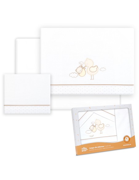 Triptico Coche Cigueña Oso Bco/Beig