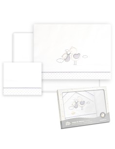 Triptico Coche Cigueña Oso Bco/Gris