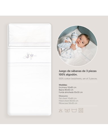 Triptico Coche Cigueña Oso Bco/Gris