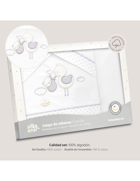 Triptico Coche Cigueña Oso Bco/Gris