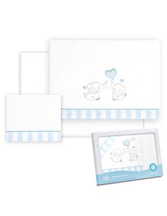 Triptico Coche Parejita Elefante Bco/Azul