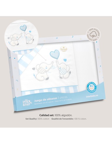 Triptico Coche Parejita Elefante Bco/Azul