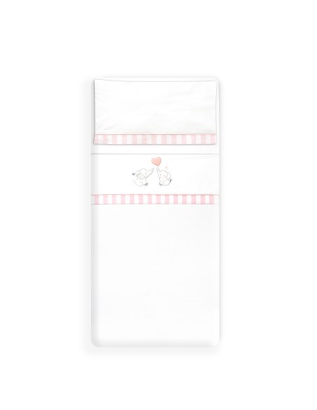 Triptico Coche Parejita Elefante Bco/Rosa