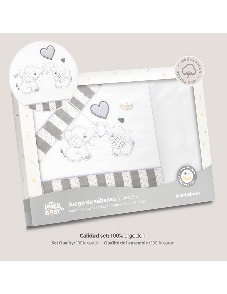 Triptico Coche Parejita Elefante Bco/Gris