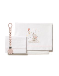 Triptico Cuna  Mod Elefante Bco/Rosa