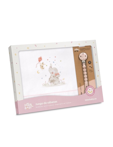 Triptico Cuna  Mod Elefante Bco/Rosa