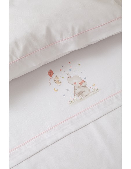 Triptico Cuna  Mod Elefante Bco/Rosa