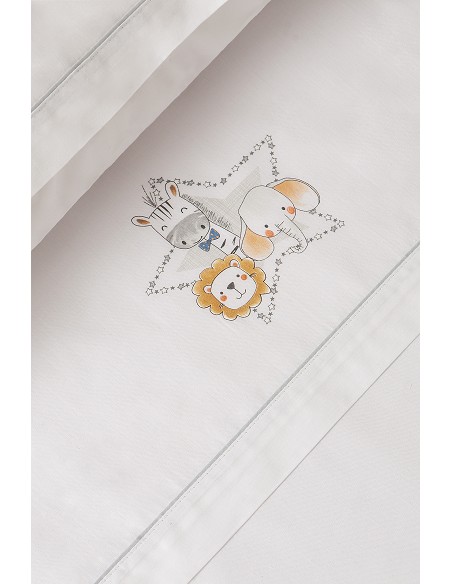 Triptico Cuna  Mod Animalitos Bco/Gris