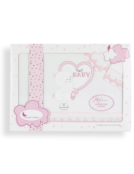 Triptico Cuna  Mod Baby Bco/Rosa