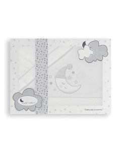 Triptico Cuna  Mod Luna Bco/Gris