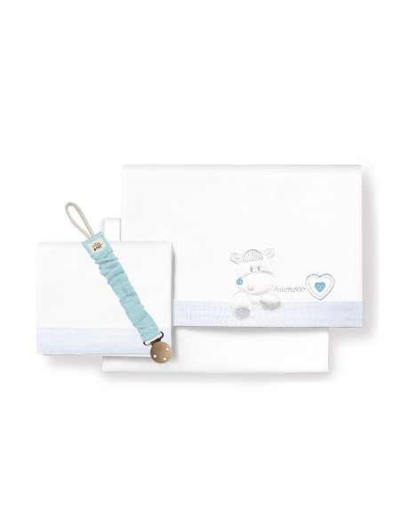 Triptico Cuna  Mod  Corazon Amoroso Bco/Azul