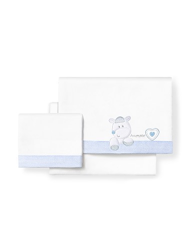 Triptico Cuna  Mod  Corazon Amoroso Bco/Azul