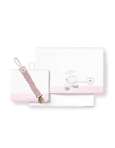 Triptico Cuna  Mod  Corazon Amoroso Bco/Rosa