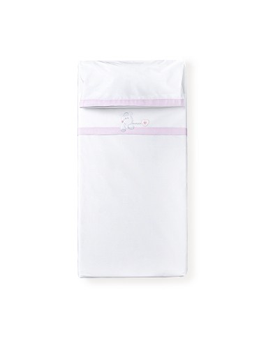 Triptico Cuna  Mod  Corazon Amoroso Bco/Rosa