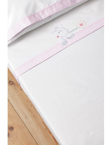 Triptico Cuna  Mod  Corazon Amoroso Bco/Rosa