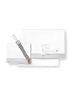 Triptico Cuna  Mod  Corazon Amoroso Bco/Gris