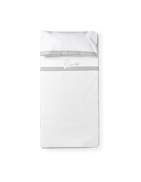 Triptico Cuna  Mod  Corazon Amoroso Bco/Gris