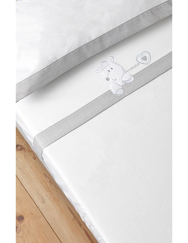 Triptico Cuna  Mod  Corazon Amoroso Bco/Gris