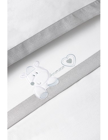 Triptico Cuna  Mod  Corazon Amoroso Bco/Gris