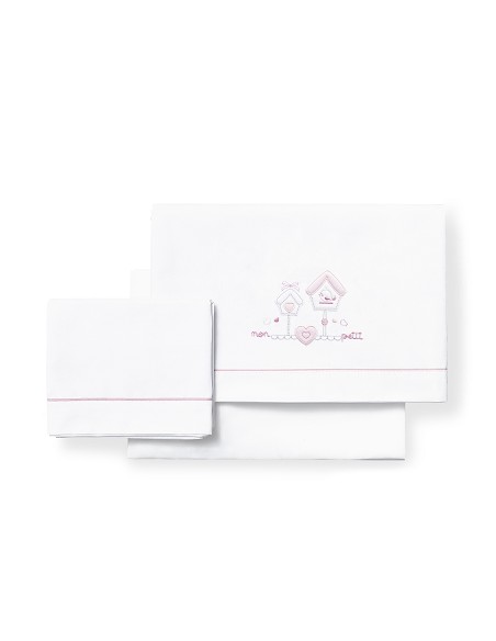 Triptico Cuna  Mod Mon Petit Bco/Rosa