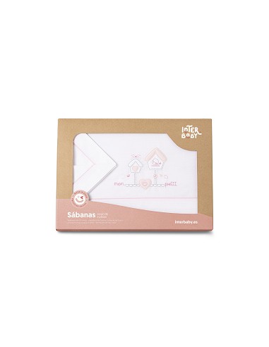 Triptico Cuna  Mod Mon Petit Bco/Rosa