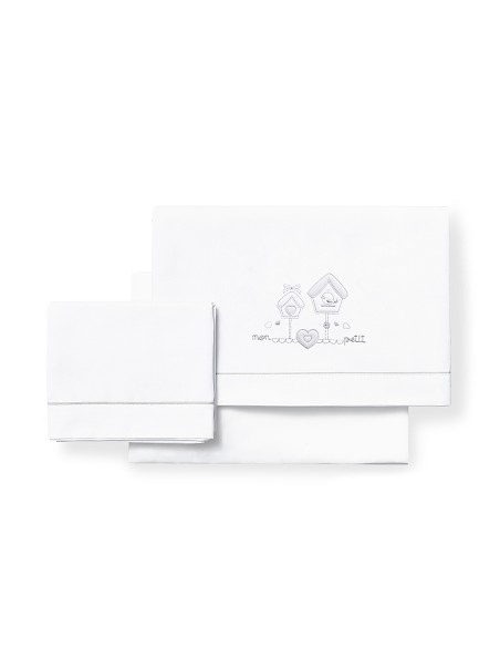 Triptico Cuna  Mod Mon Petit Bco/Gris