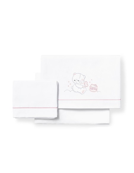 Triptico Cuna  Mod Honey Bear Bco/Rosa