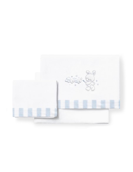 Triptico Cuna  Mod Rabit Bebe Bco/Azul
