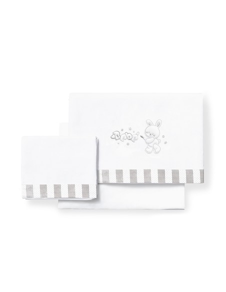 Triptico Cuna  Mod Rabit Bebe Bco/Gris