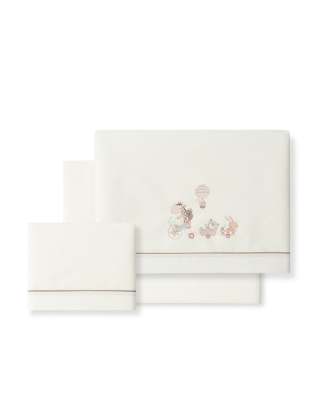 Triptico Cuna Mod Jirafa Bicicleta+Broche Beig