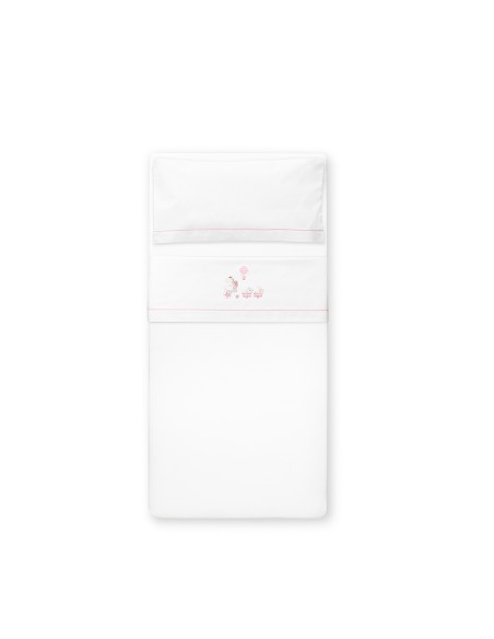 Triptico Cuna Mod Jirafa Bicicleta+Broche Bco/Rosa