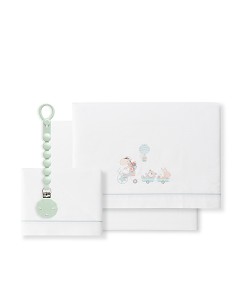 Triptico Cuna Mod Jirafa Bicicleta+Broche Bco/Verde