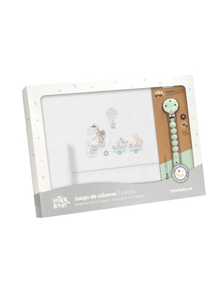 Triptico Cuna Mod Jirafa Bicicleta+Broche Bco/Verde