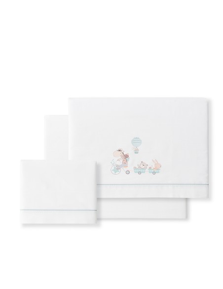 Triptico Cuna Mod Jirafa Bicicleta+Broche Bco/Verde