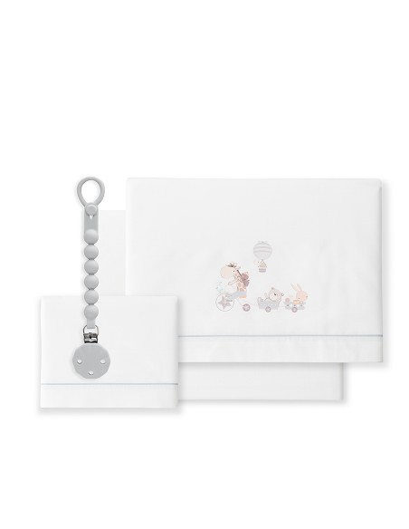 Triptico Cuna Mod Jirafa Bicicleta+Broche Bco/Gris