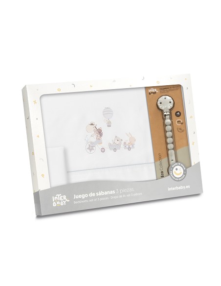 Triptico Cuna Mod Jirafa Bicicleta+Broche Bco/Gris