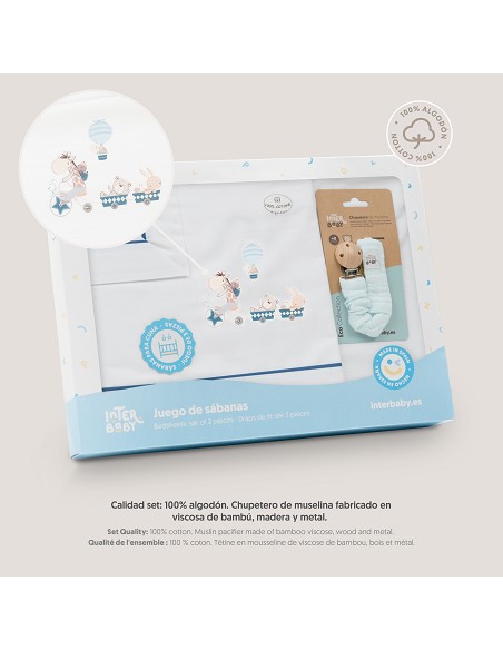 Triptico Cuna Mod Jirafa Bicicleta+Broche Bco/Petroleo