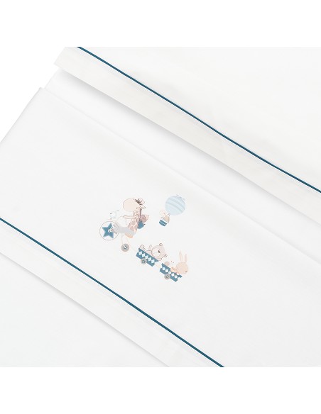 Triptico Cuna Mod Jirafa Bicicleta+Broche Bco/Petroleo