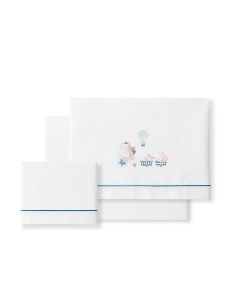 Triptico Cuna Mod Jirafa Bicicleta+Broche Bco/Petroleo